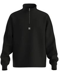 HUGO - Half-zip Panelled Sweater - Lyst