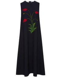 Oscar de la Renta - Tulip Floral-print Maxi Dress - Lyst