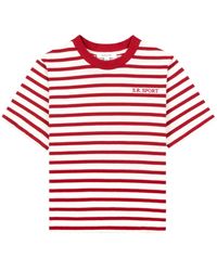 Sporty & Rich - Logo-Embroidered Striped T-Shirt - Lyst