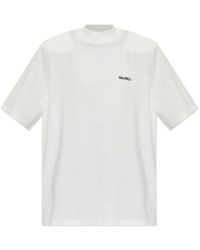 The Attico - Shoulder-Pad Logo-Embroidered T-Shirt - Lyst