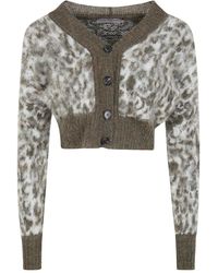 D.exterior - Cárdigan con botones y animal print - Lyst