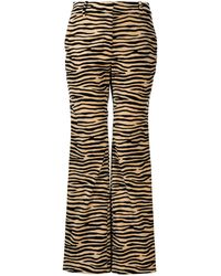 Rabanne - Tiger-Print Cotton Twill Flared Pants - Lyst