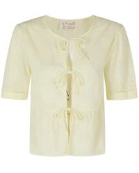 MC2 Saint Barth - Alyson Broderie-Anglaise Peplum Blouse - Lyst