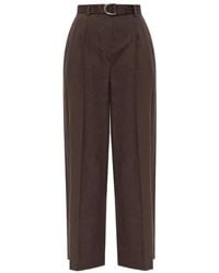 Helmut Lang - High-Waisted Belted Trousers - Lyst