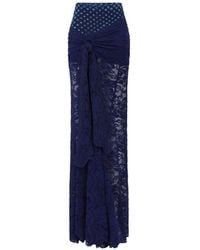 Rabanne - Trompe-L'Œil-Effect Lace Maxi Skirt - Lyst
