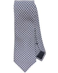 Giorgio Armani - Graphic-print Cotton Blend Tie - Lyst