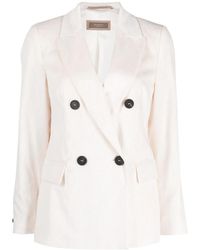 Peserico - Corduroy Double-Breasted Blazer - Lyst