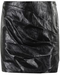 FEDERICA TOSI - Draped Leather-Effect Mini Skirt - Lyst