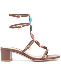 Gianvito Rossi - Shanti 55mm Leather Sandals - Lyst