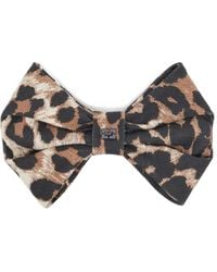 Ganni - Haarspange Mit Leoparden-Print - Lyst