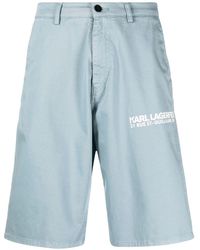 Karl Lagerfeld - Logo-print Cotton Bermuda Shorts - Lyst