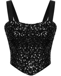POST MERIDIEM - Sequin-Embellished Corset Top - Lyst