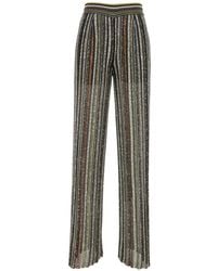 Missoni - Wide-Leg Striped Trousers With Textured Metallic Finish - Lyst