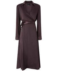 Pinko - Midi Wrap Dress With Belt - Lyst