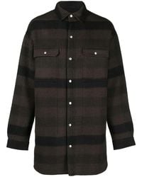 Rick Owens - Striped Drop-Shoulder Shirt Jacket - Lyst