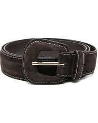 Maje - Suede Leather Buckle Belt - Lyst