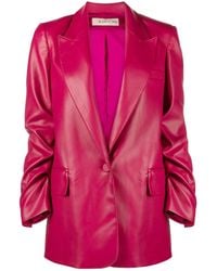Blanca Vita - Faux-Leather Single-Breasted Blazer - Lyst