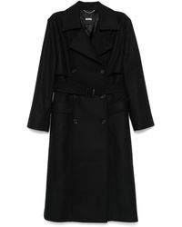 BOSS - Felted Trench Coat - Lyst