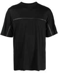 Zegna - Gestreiftes T-Shirt mit tiefen Schultern - Lyst