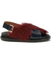 Marni - Sandales À Détail En Fourrure - Lyst