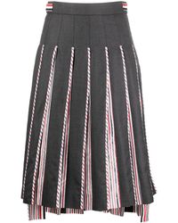 Thom Browne - Rwb-print Pleated Midi Skirt - Lyst