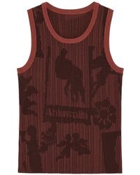 Ahluwalia - Graphic-Print Ribbed Vest - Lyst