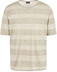 Giorgio Armani - ストライプ リネンtシャツ - Lyst