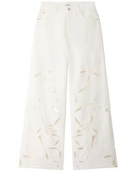 Sandro - Vaqueros Anchos Con Detalle Floral - Lyst