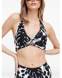 Kate Spade - Knotted Floral Bikini Top - Lyst