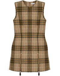Burberry - Checked Mini Dress - Lyst