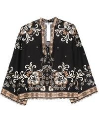 Twinset - Floral-Print Tie-Fastening Blouse - Lyst