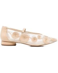 CafeNoir - Spiral-Embroidered Ballet Flats - Lyst