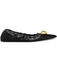 Ami Paris - Pointed-Toe Leather Ballerinas - Lyst
