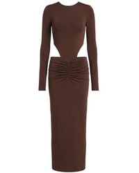 ANDAMANE - Heloise Cut-Out Ruched Midi Dress - Lyst