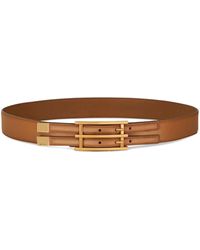 Etro - Double-buckle Leather Belt - Lyst