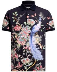 Etro - Flowers And Peacock ポロシャツ - Lyst