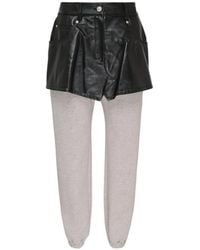 Pushbutton - Mini-Skirt-Layered Track Pants - Lyst