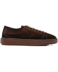 Santoni - Suede Lace-Up Sneakers - Lyst