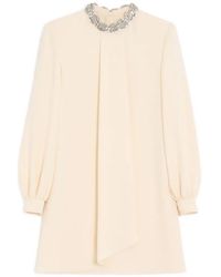 Valentino Garavani - Cady Couture Embroidered Short Dress - Lyst