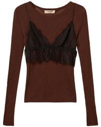 Twinset - Silk-Blend Jumper With Top - Lyst