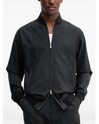 Barena - Chaqueta bómber con cuello de canalé - Lyst