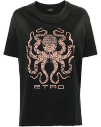 Etro - T-shirt en coton à imprimé graphique - Lyst