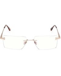 Tom Ford - Rimless Rectangle-Frame Glasses - Lyst