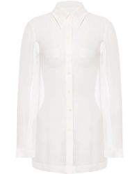 Alberta Ferretti - Gathered-detail Silk Shirt - Lyst