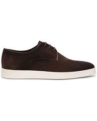 Santoni - Suede Lace-Up Derby Shoes - Lyst