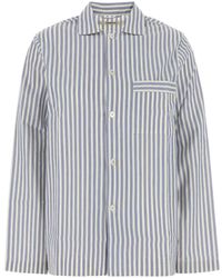 Tekla - Gestreepte Popeline Pyjamatop - Lyst