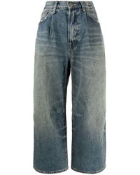 R13 - Jeans crop a gamba ampia - Lyst