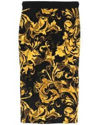 Versace Jeans Couture - Baroque-Print Midi Skirt - Lyst