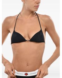 DSquared² - Icon Triangle Bikini Top With Lettering Detail - Lyst