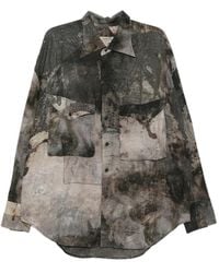 Ziggy Chen - Digital Print Silk Shirt - Lyst